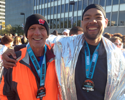 Photo of Dan Kuhlman and Jason Holbert at the Kansas City Half Marathon, October 19.
